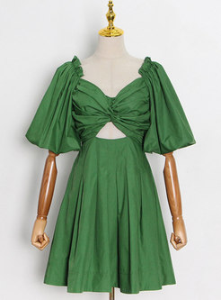 Summer Ruffle sleeve Mini Dress