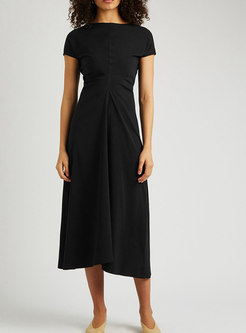 Classic Short Sleeve Slim Maxi Casual Dress