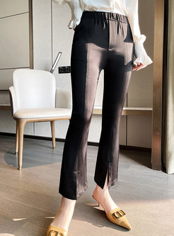 High Waisted Petite Length Workout Crop Flared Work Pants