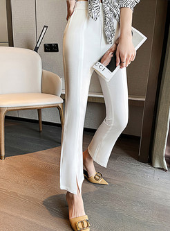 High Waisted Petite Length Workout Crop Flared Work Pants