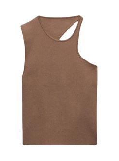 Sleeveless Crop Tops Sexy One Shoulder Strappy Tees Basic Crop Tank Tops
