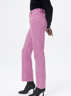 High Rise Straight Crop Flared Jeans