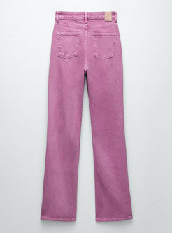 High Rise Straight Crop Flared Jeans