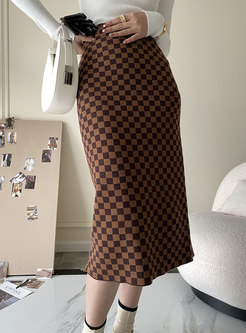 Vintage Plaid Maxi Skirt