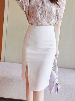 Summer Elegant White Midi Skirts