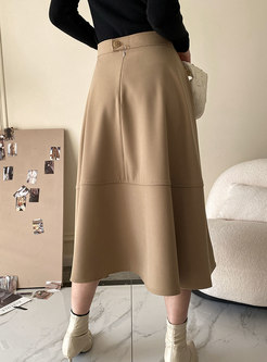 Women's High Waist A-line Maxi Skirt