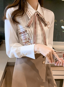 Women's Elegant Long Sleeve Chiffon Top Blouse