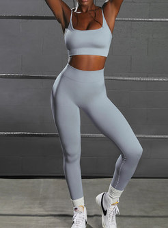 Women's Workout Outfits 2 Pieces Yoga Set Gym Exercise Seamless Yoga Leggings with Sports Bra