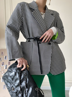 Fashion Plaid Blazer Coat for Women
