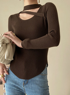 Women Basic Long Sleeve Crop Top T-shirt