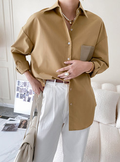 Women's Basic Long Sleeve Work Shirt Blouse