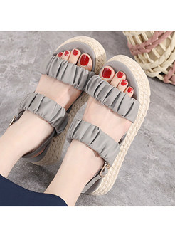 Women's Open Toe Ankle Strap Casual Flatform Platform Sandals