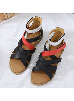 Women's Flat Sandals Open Toe Elastic Slip On Slingback Comfort Casual Walking Sandals