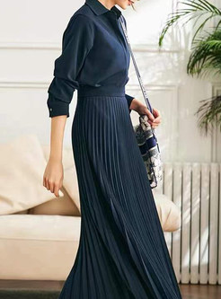 Vintage Long Sleeve Flare Swing Maxi Dresses
