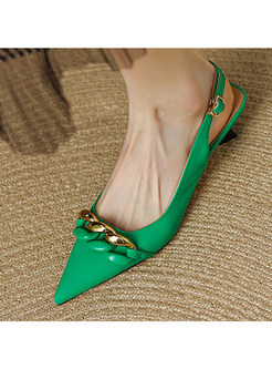 Women's Ankle Heeled Sandals Satin Pointy Toe Heels