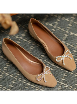 Women's Classic Flats Non Slip Pearls Shoes