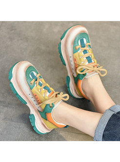 Neon Color-Block Skate Shoe