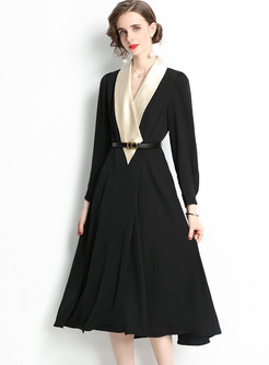 Women Vintage A-Line Midi Dress