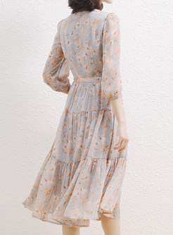 Women's Summer Wrap Print A Line Dress
