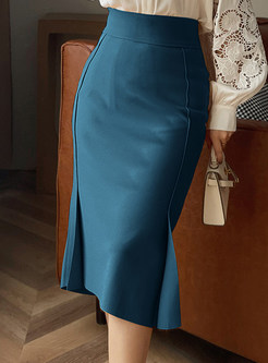Women's Side Slit Fishtail Pencil Skirt