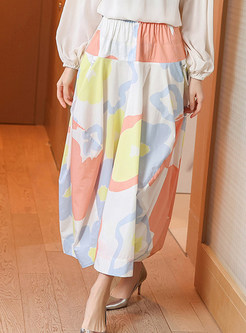 Fashion Floral Print Maxi Skirts