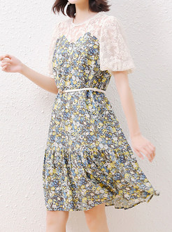 Flare Sleeve Floral Print Summer Dresses