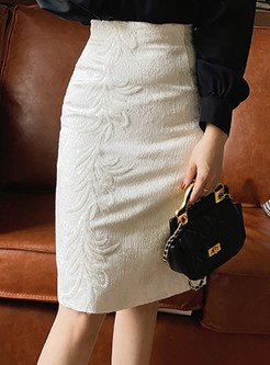 Women's Elegant Embroidered Office Pencil Skirts