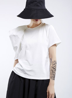 Women Fashion Puff Design Sleeve Summer T-shirt