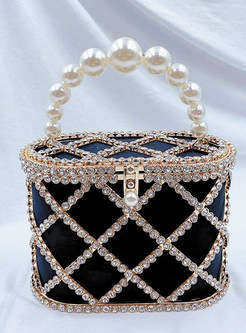 Women Pearl Diamonds Clutch Purses
