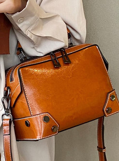 Women Shoulder Tote Zipper Purse PU Leather Top-handle Satchel Bags