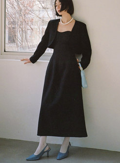 Women Long Sleeve Classic Crop Coat