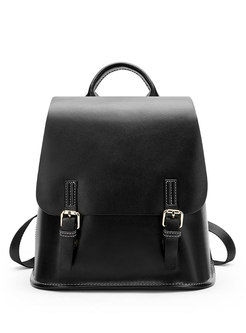 Women Leather Casual Backpack
