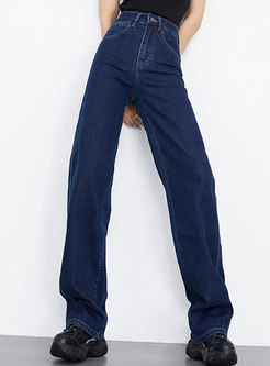 Women's High Waist Straight Jeans