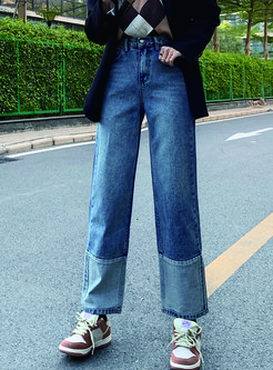 Womens Cowboy Cut Slim Fit Straight Cropped Jean