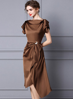 Elegant Satin Asymmetrical Cocktail Dresses