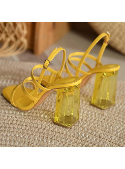 Women Strappy Chunky Heel Sandals