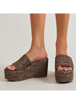 Women's Espadrille Platform Slip on Sandals