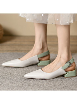 Women Vintage Pointed Toe Flat Sandals