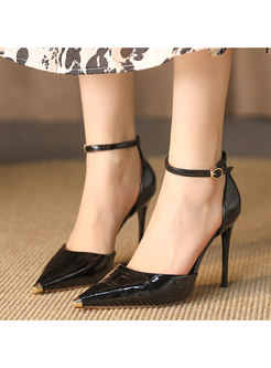 Women Pointed Toe Ankle Strap Dress Pump Shoes
