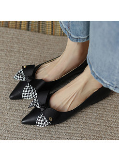Women Fashion Bow Slip on Flat Shoes