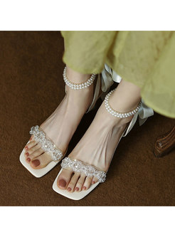 Women Summer Flat Bow Tie Back Sandals