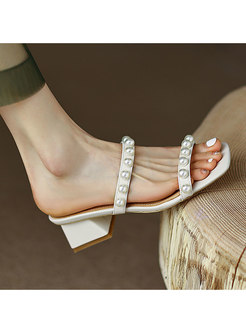 Women's Open Toe Two Strap Heeled Sandals
