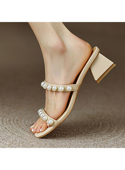 Women's Open Toe Two Strap Heeled Sandals