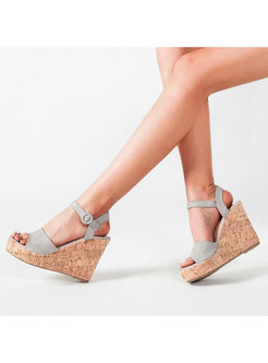 Women's Open Toe Platform Ankle Strap Wedge Sandals