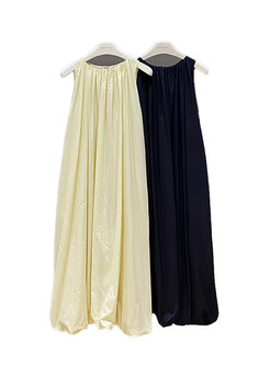 Brief Solid Oversize Long Vest Dresses