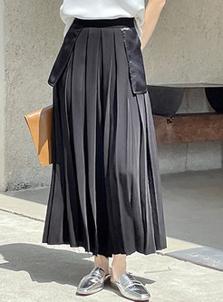 Women Draped Pleated Culottes Pants With Pockets