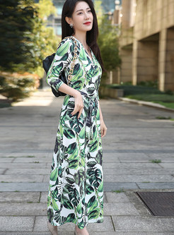 Elegant Print Belted Dresses