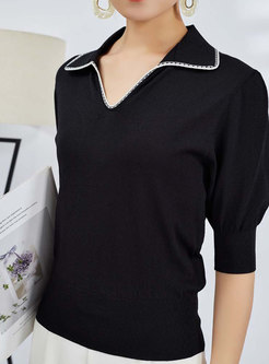 Women Short Sleeve Knit T-shirt