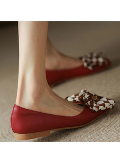 Women Square Toe Flat Casual Shoes