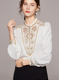 Women Long Sleeve Silk Shirt